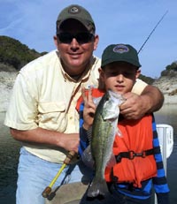 Jeff and his son having fun on Lake Travis