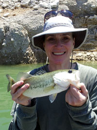 Brigitte catching 'em on Lake Travis