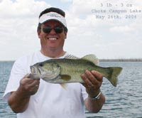 Steve with a 3lb 3oz Choke Canyon bass