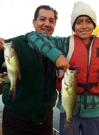 Moe and his son Ryan having fun on Lake Travis