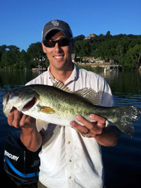 Ryan with a nice 4 lb Lake Austin bass