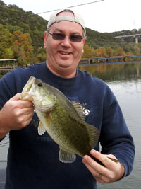 Ernie catching fish on Lake Austin