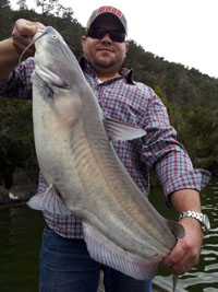 Scott with his Lake Austin Lake Record 15.07 lb Channel Cat