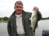 Bill with his very first fish caught on plastics on Choke Canyon