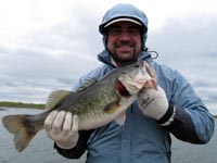 Alex with a very nice 6.5lb Lake Falcon bass - pretty nice for his first bass fishing experience