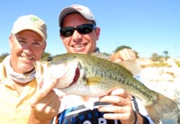 Josh came from Australia to catch a Texas bass. A good one from Travis.