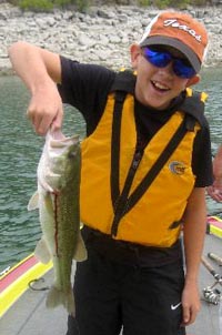 Max is having a blast catching bass on Lake Travis